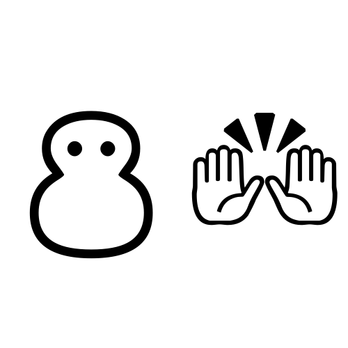 ⛄🙌 Emoji Domain black and white Symbola rendering